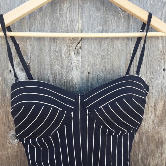 Pinstripe one piece swimsuit - Picture 3 of 3